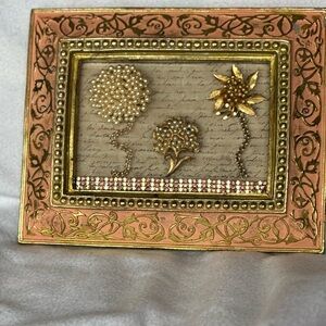 Gold and Bronze Decorative Frame with Floral Design